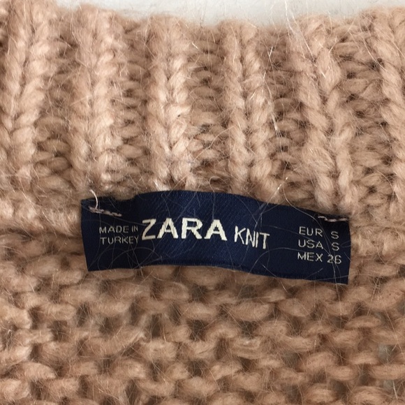 Zara Knit Sweater Womens Small Blush Pink Knit Acrylic Pullover Cozy Mohair Wool - Picture 8 of 14